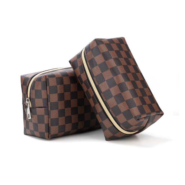 Brown Cosmetic Bag Easy Carry pouch