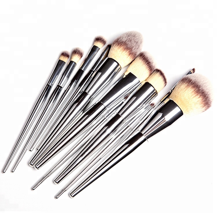 11 pcs silvery powder brush eyelash brush set