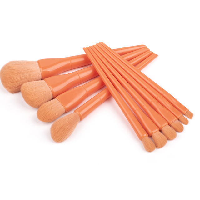 10 pcs orange color makeup brush set