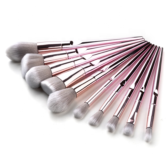 10 pcs plastic handle makeup brush set